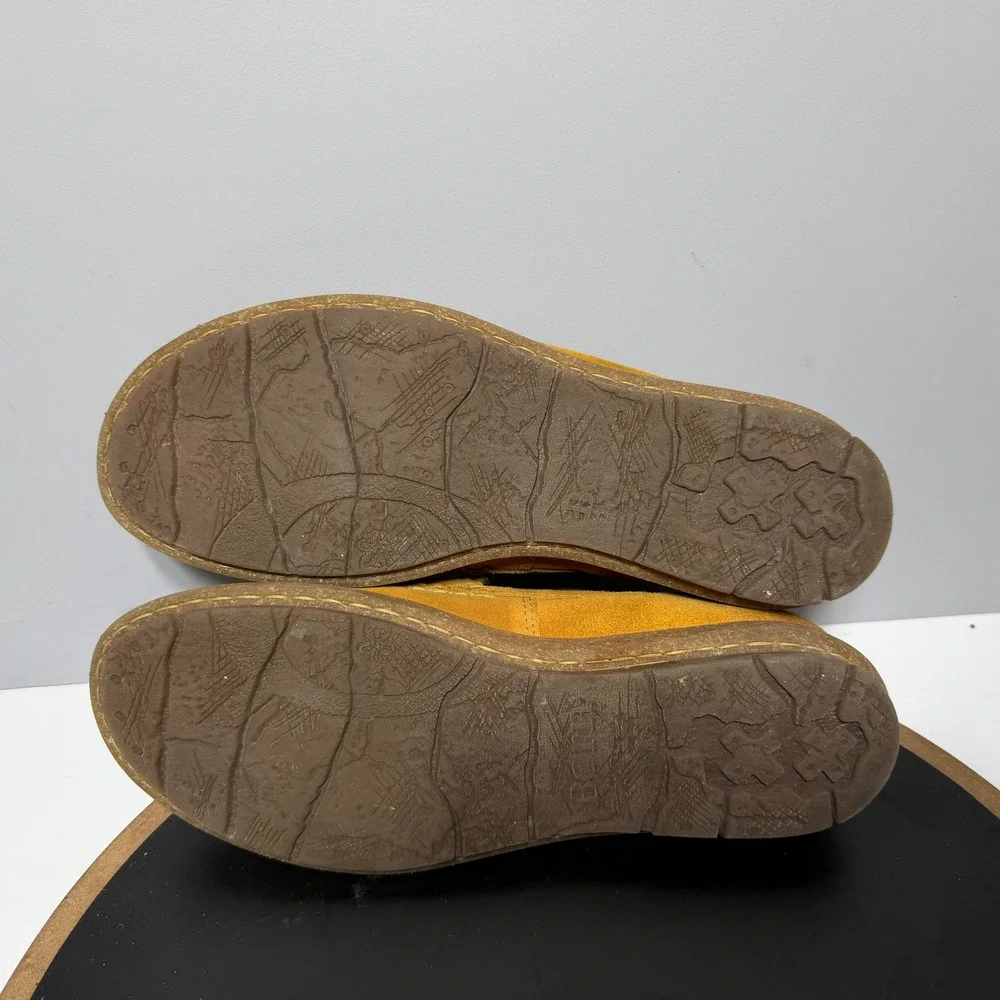 Born Suede Penny Loafer Women 9.5 Slip On‎ Mustard Yellow Casual Comfort Boho